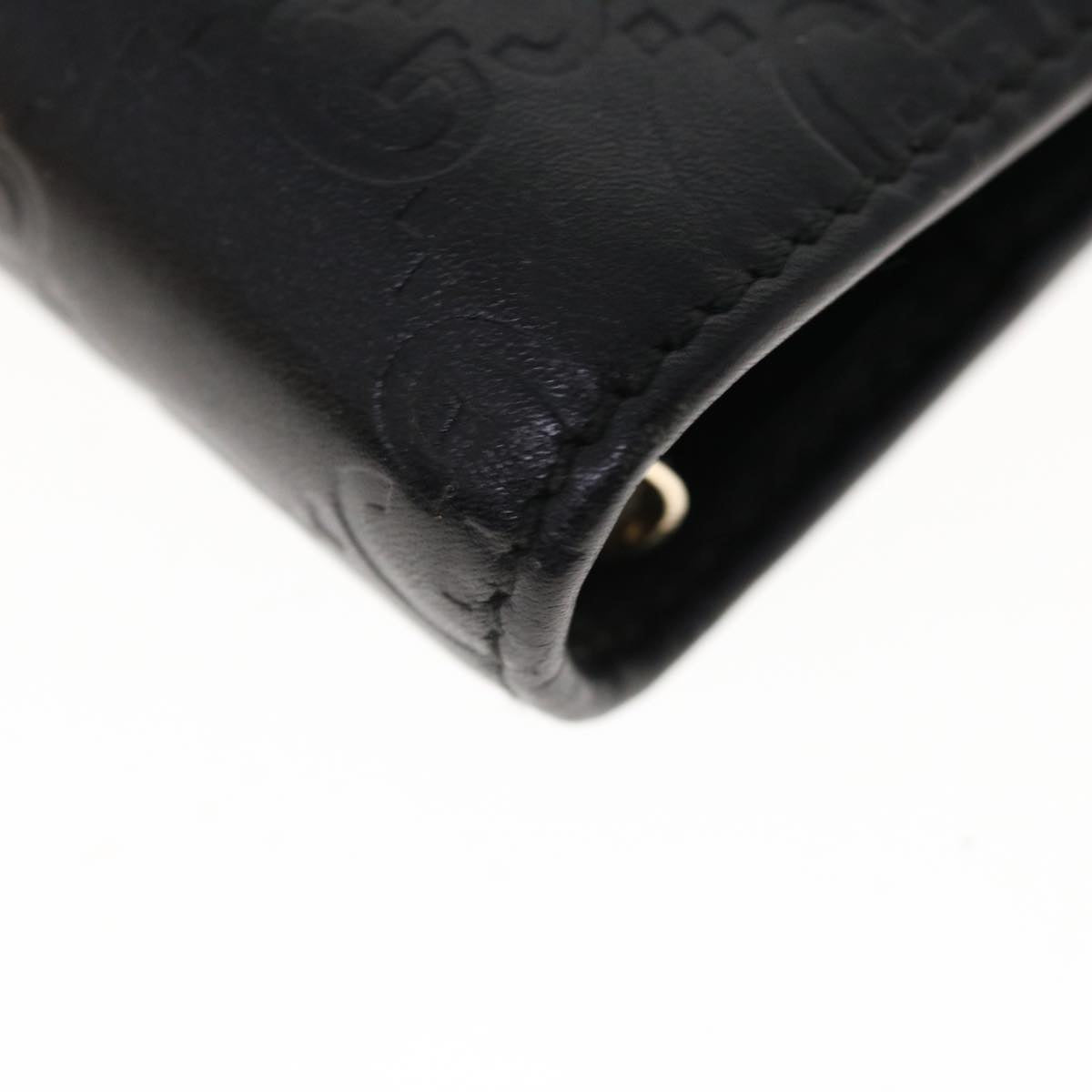 GUCCI GG Canvas Day Planner Cover Leather Black Auth yk10286