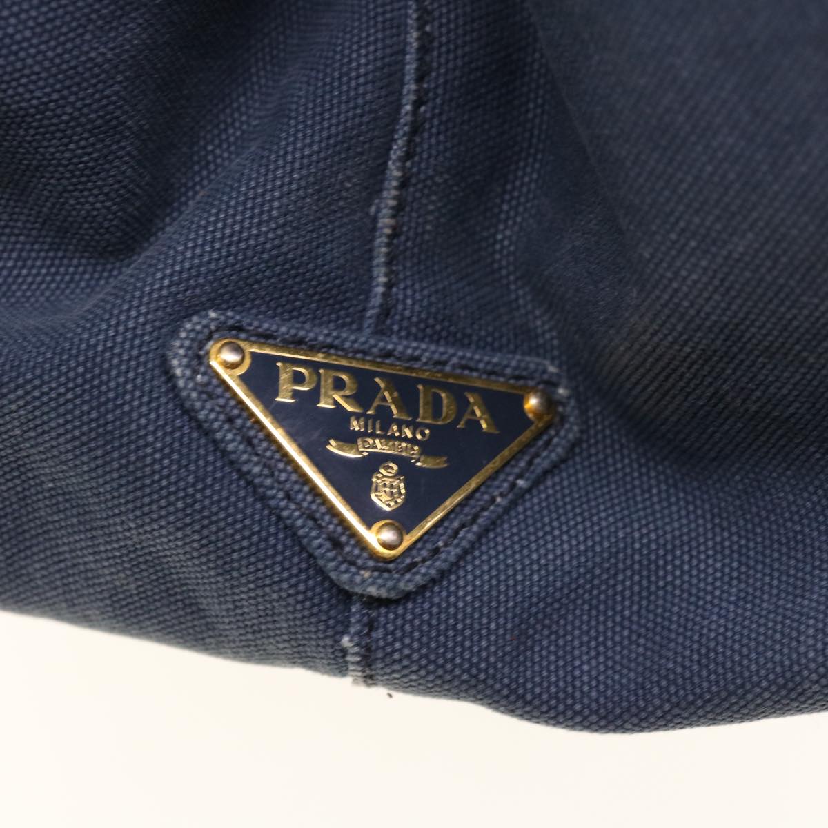 PRADA Canapa GM Tote Bag Canvas Navy Auth yk10287