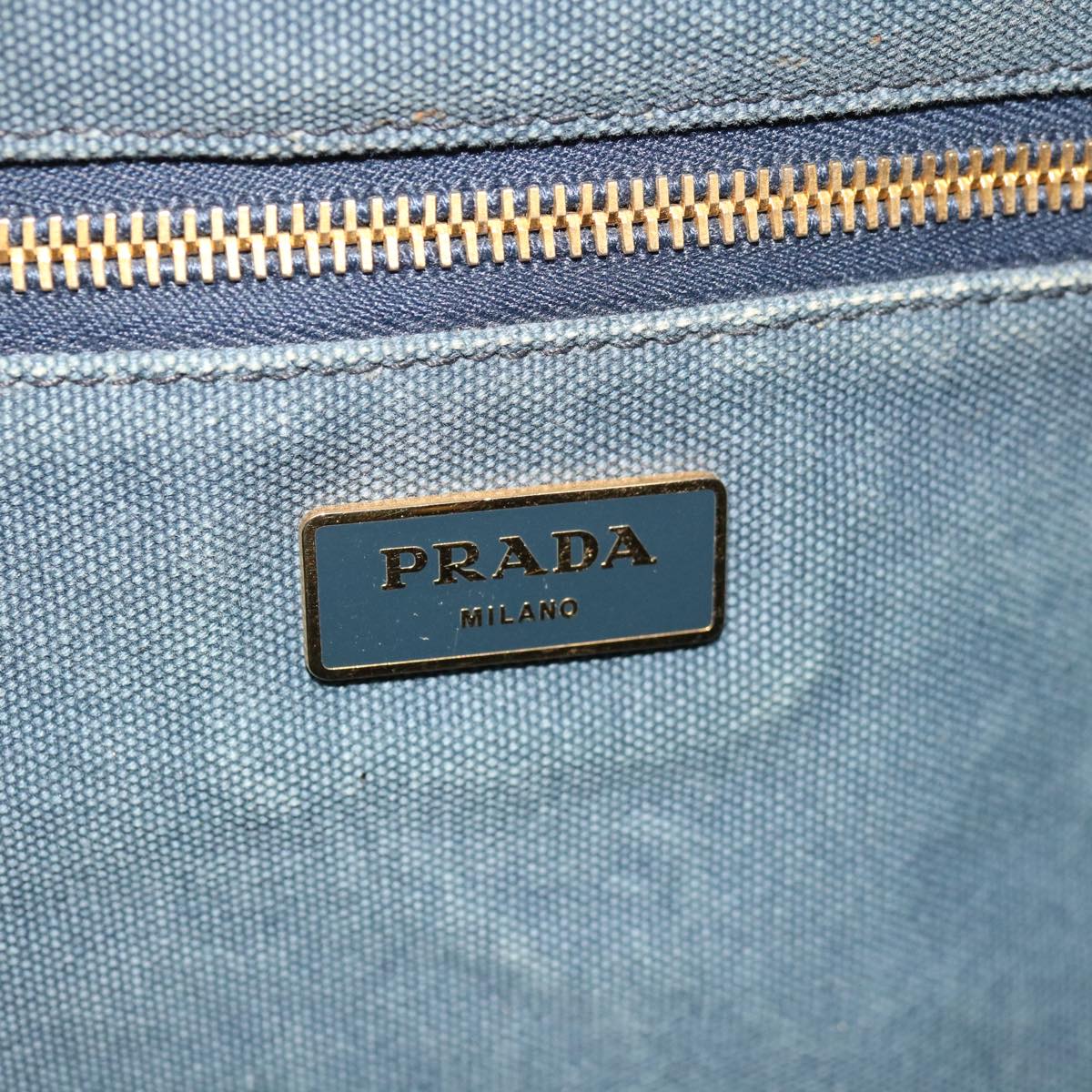 PRADA Canapa GM Tote Bag Canvas Navy Auth yk10287