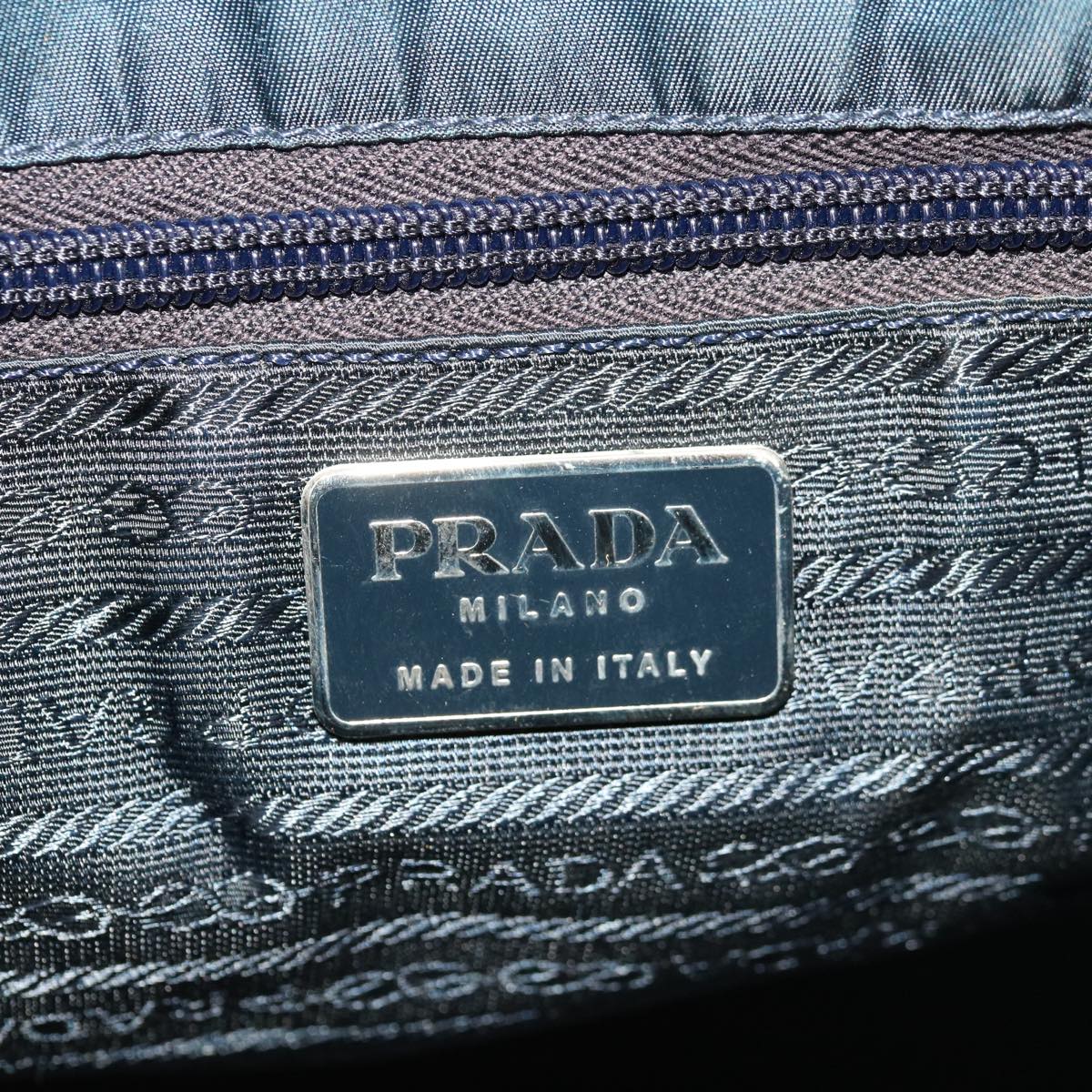 PRADA Hand Bag Nylon Navy Auth yk10300