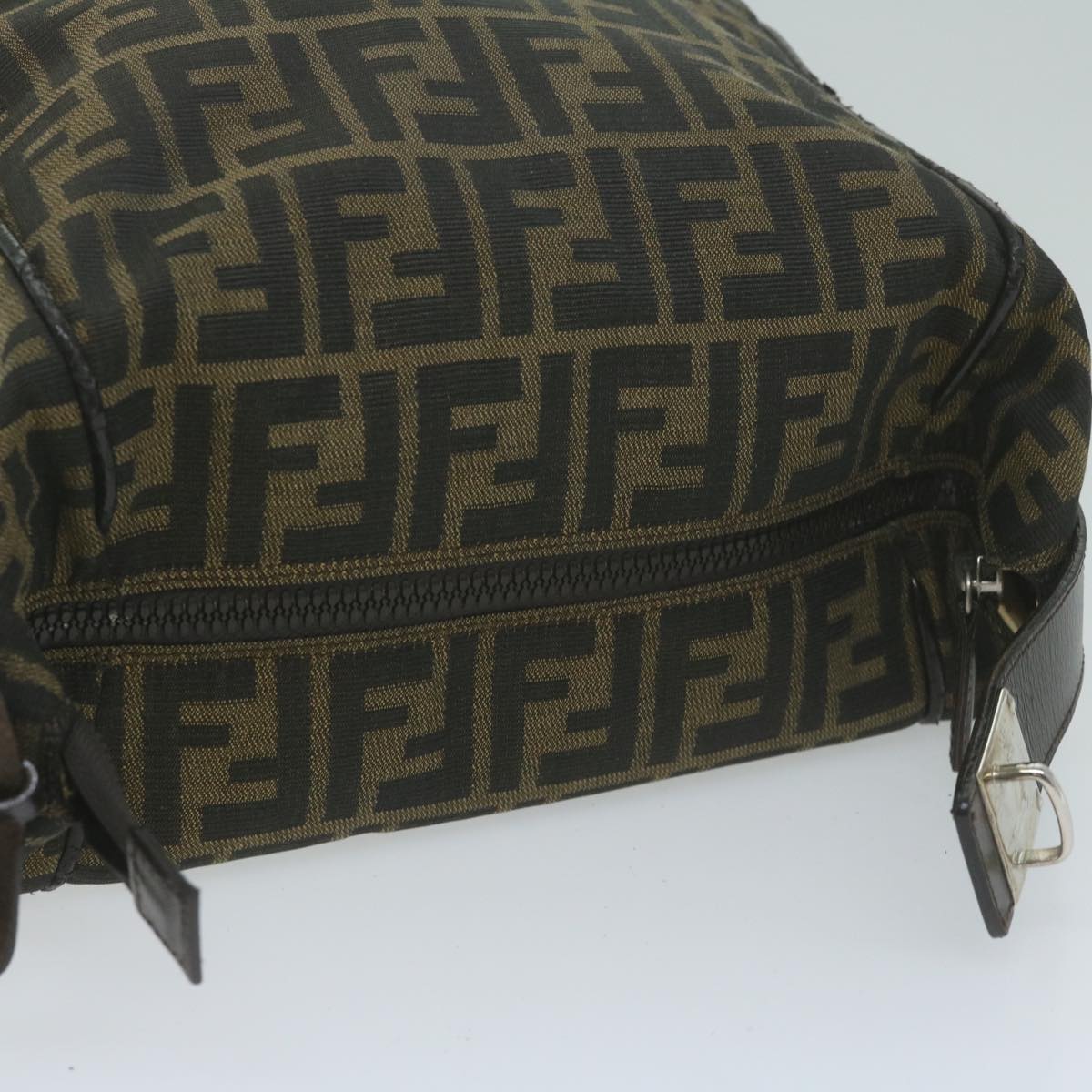 FENDI Zucca Canvas Hand Bag Brown Auth yk10325