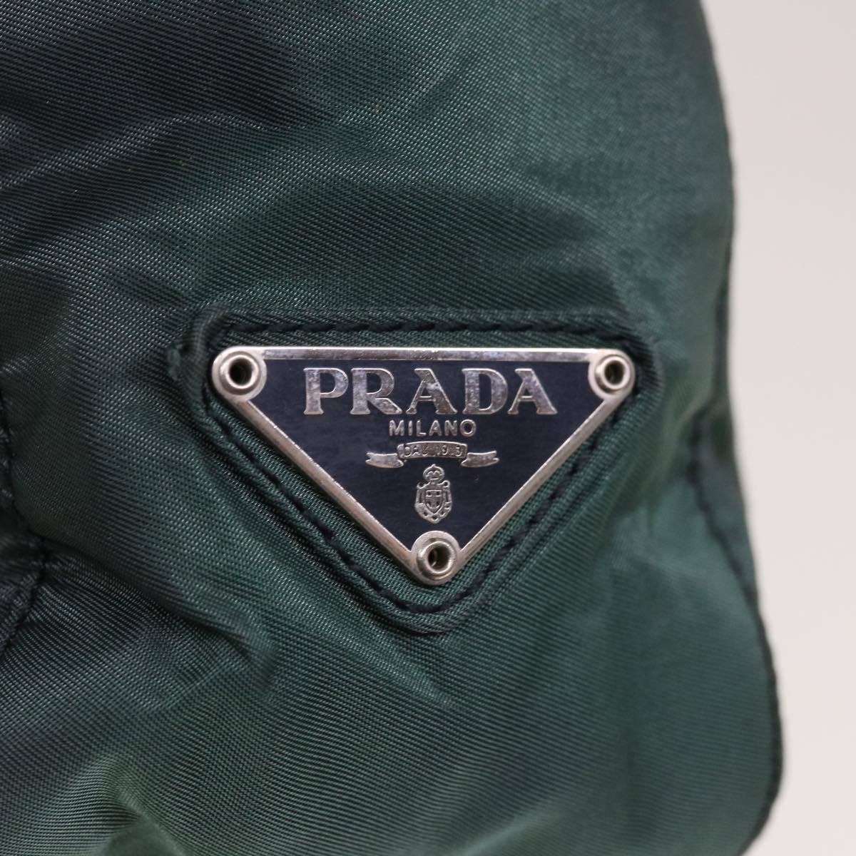 PRADA Hand Bag Nylon Green Auth yk10331