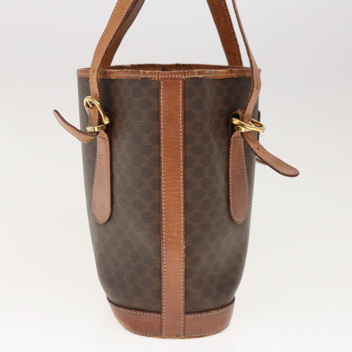 CELINE Macadam Canvas Shoulder Bag PVC Brown Auth yk10346