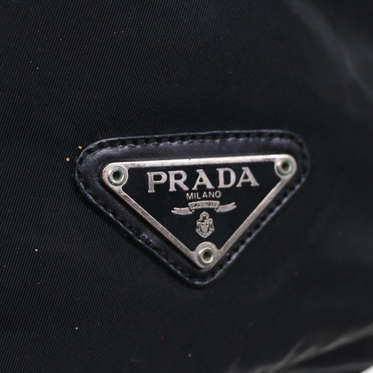 PRADA Drawstring Pouch Pouch Nylon Black Auth yk10352