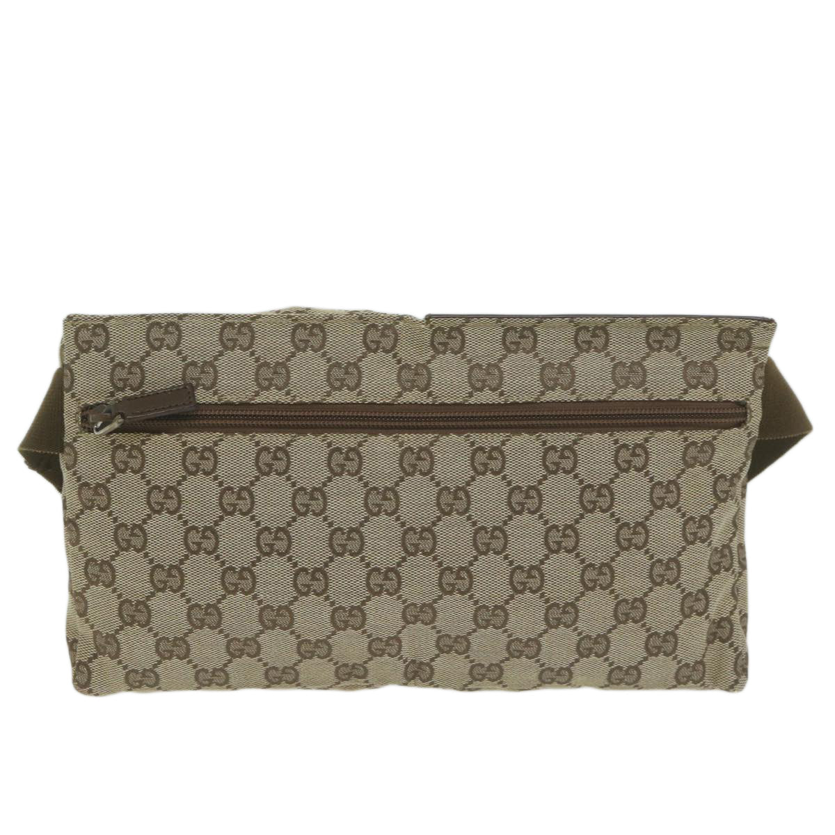 GUCCI GG Canvas Waist bag Beige 28566 Auth yk10368