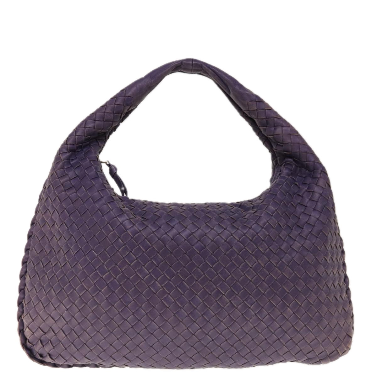 BOTTEGAVENETA INTRECCIATO Hobo Shoulder Bag Leather Purple Auth yk10379