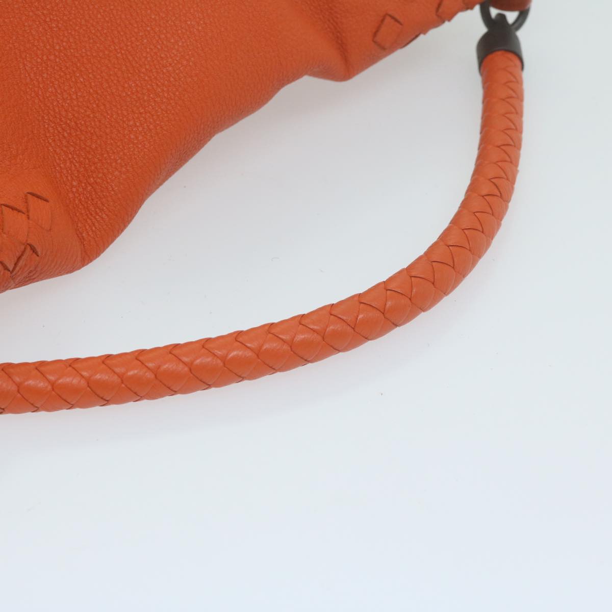 BOTTEGAVENETA INTRECCIATO Shoulder Bag Leather Orange Auth yk10407