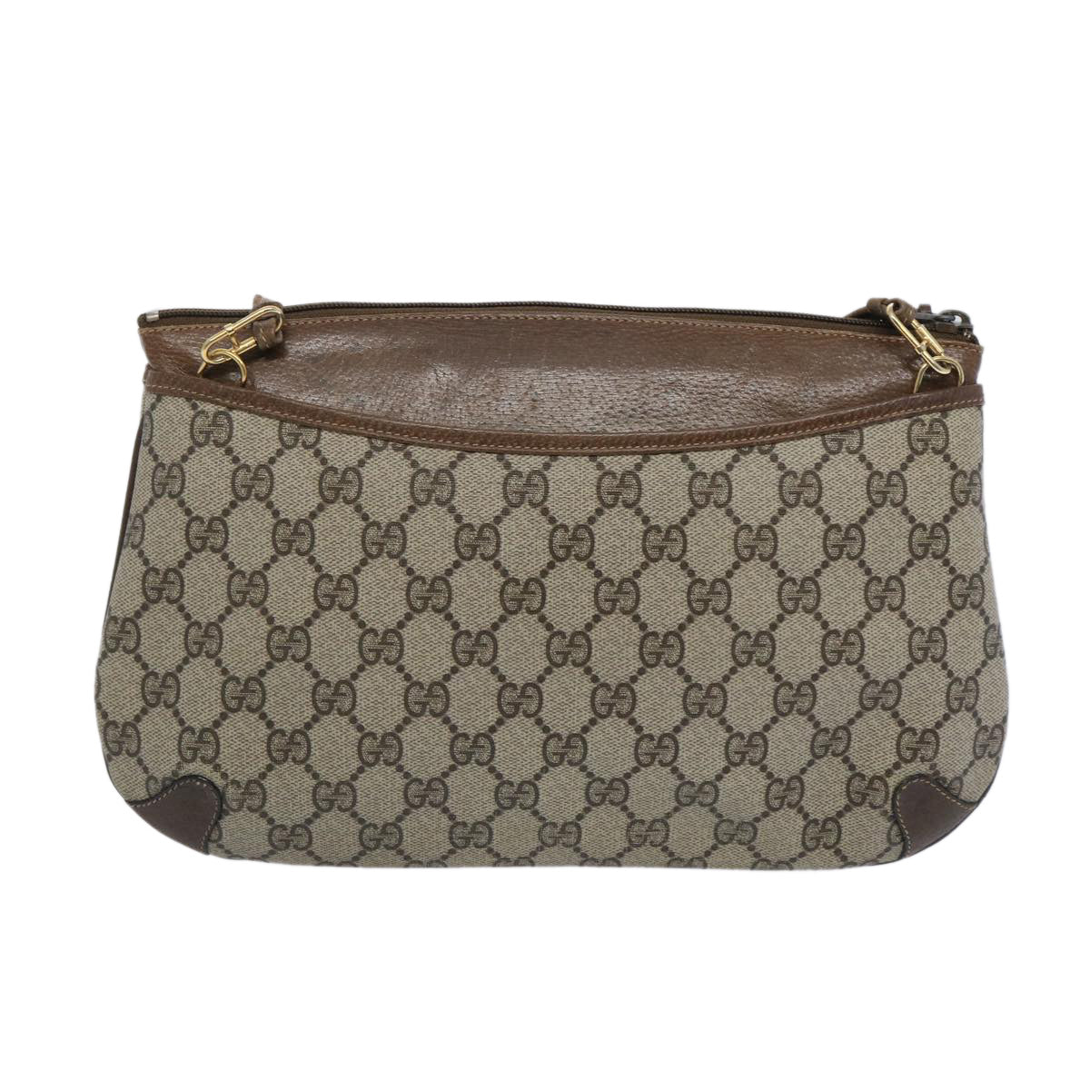 GUCCI GG Supreme Web Sherry Line Shoulder Bag Beige Green 39 02 026 Auth yk10421