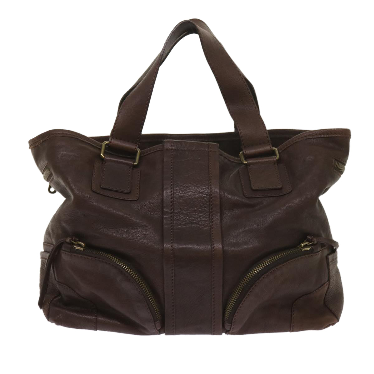 Chloe Tote Bag Leather Brown Auth yk10524