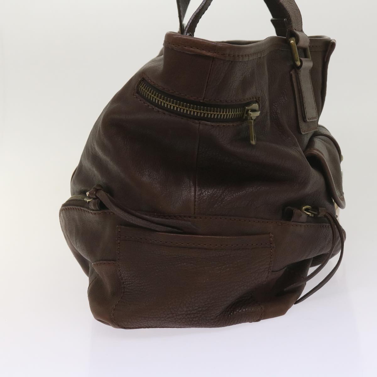 Chloe Tote Bag Leather Brown Auth yk10524