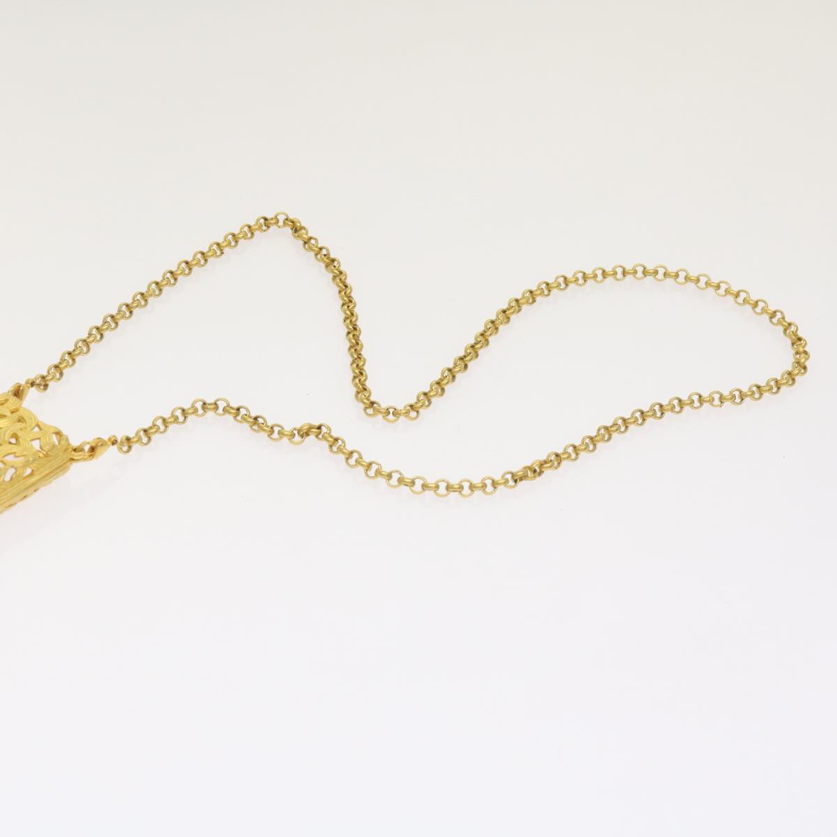 CHANEL Perfume Necklace Gold Tone CC Auth yk10532