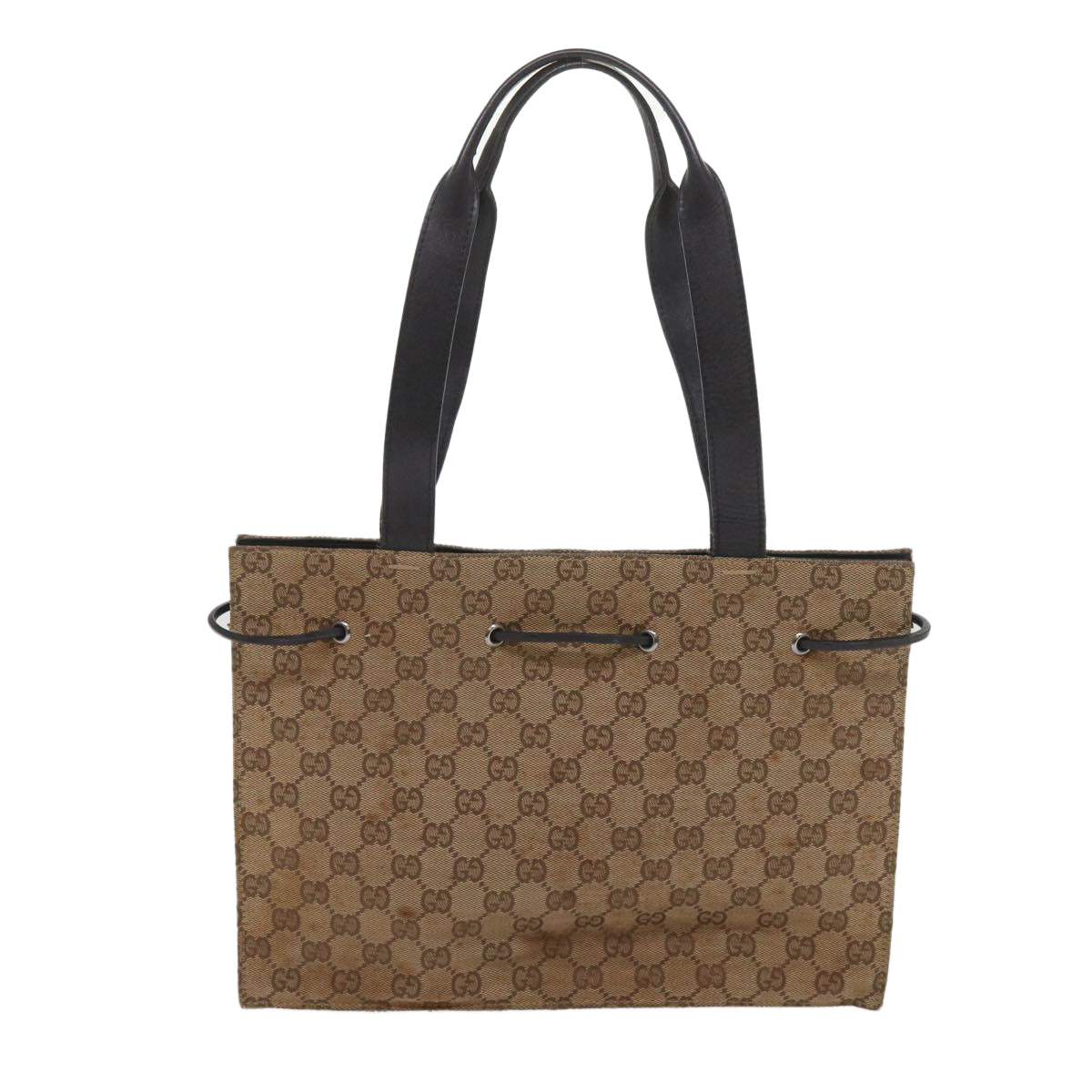 GUCCI GG Canvas Tote Bag Beige 0021053 Auth yk10540