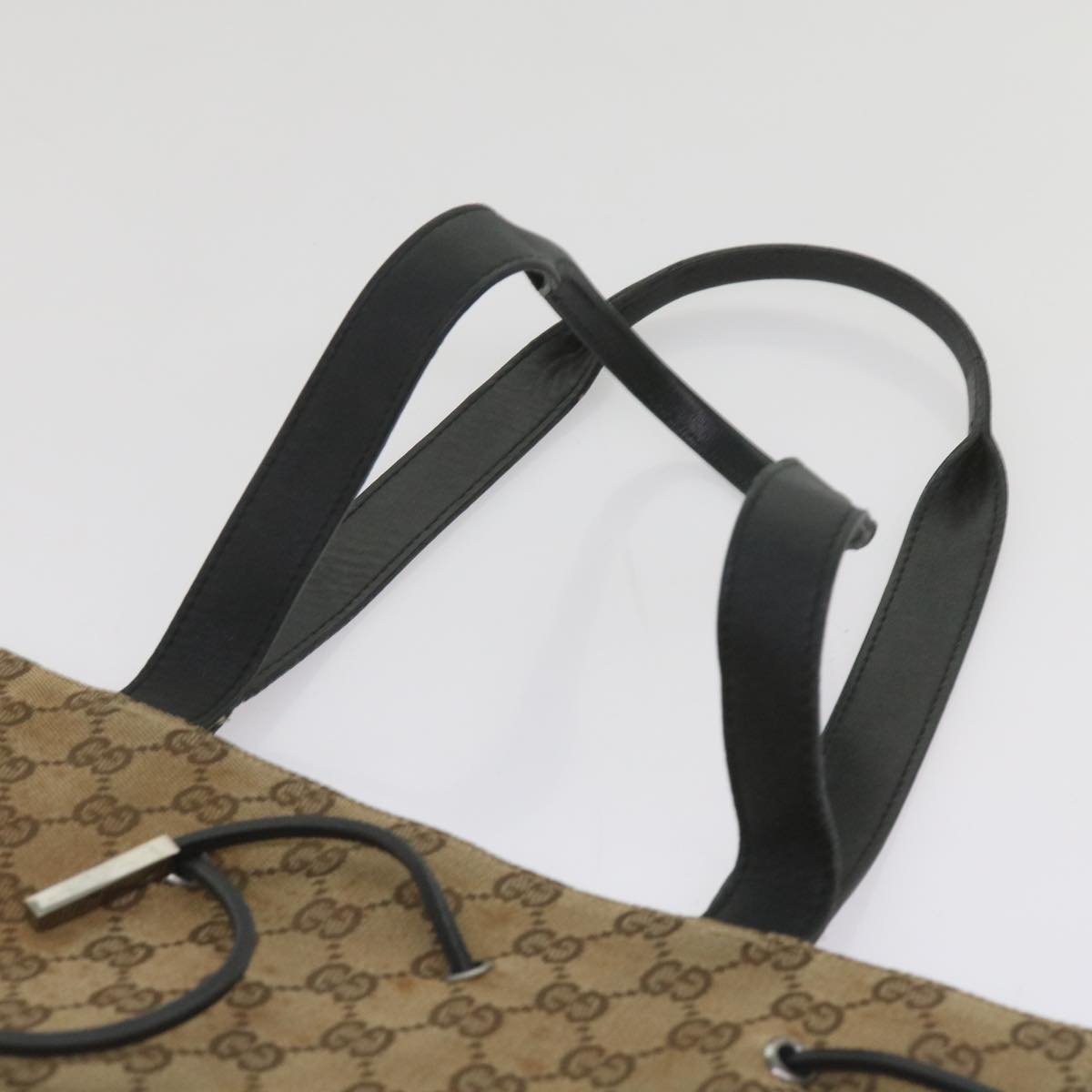 GUCCI GG Canvas Tote Bag Beige 0021053 Auth yk10540