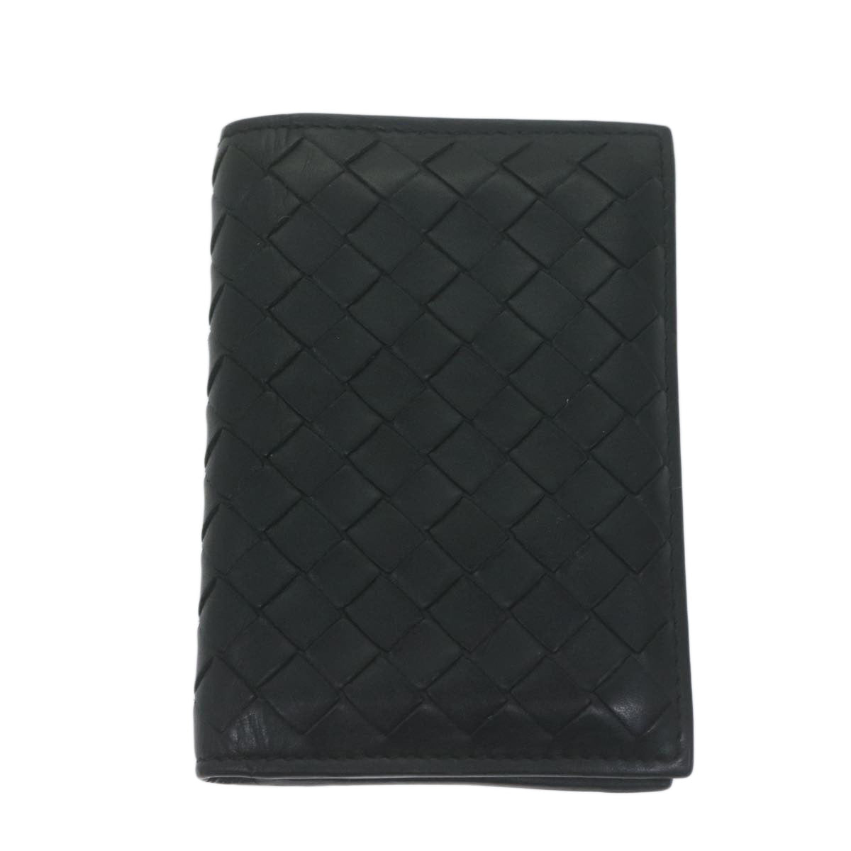 BOTTEGA VENETA INTRECCIATO Card Case Leather Black Auth yk10559