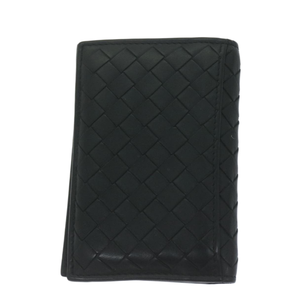 BOTTEGA VENETA INTRECCIATO Card Case Leather Black Auth yk10559