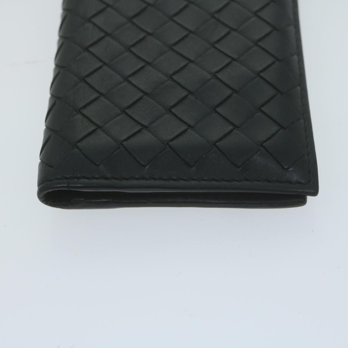 BOTTEGA VENETA INTRECCIATO Card Case Leather Black Auth yk10559