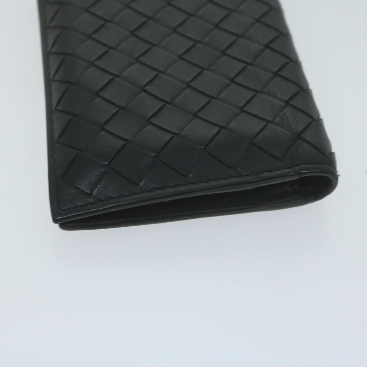 BOTTEGA VENETA INTRECCIATO Card Case Leather Black Auth yk10559