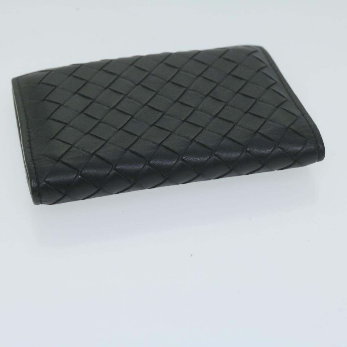 BOTTEGA VENETA INTRECCIATO Card Case Leather Black Auth yk10559