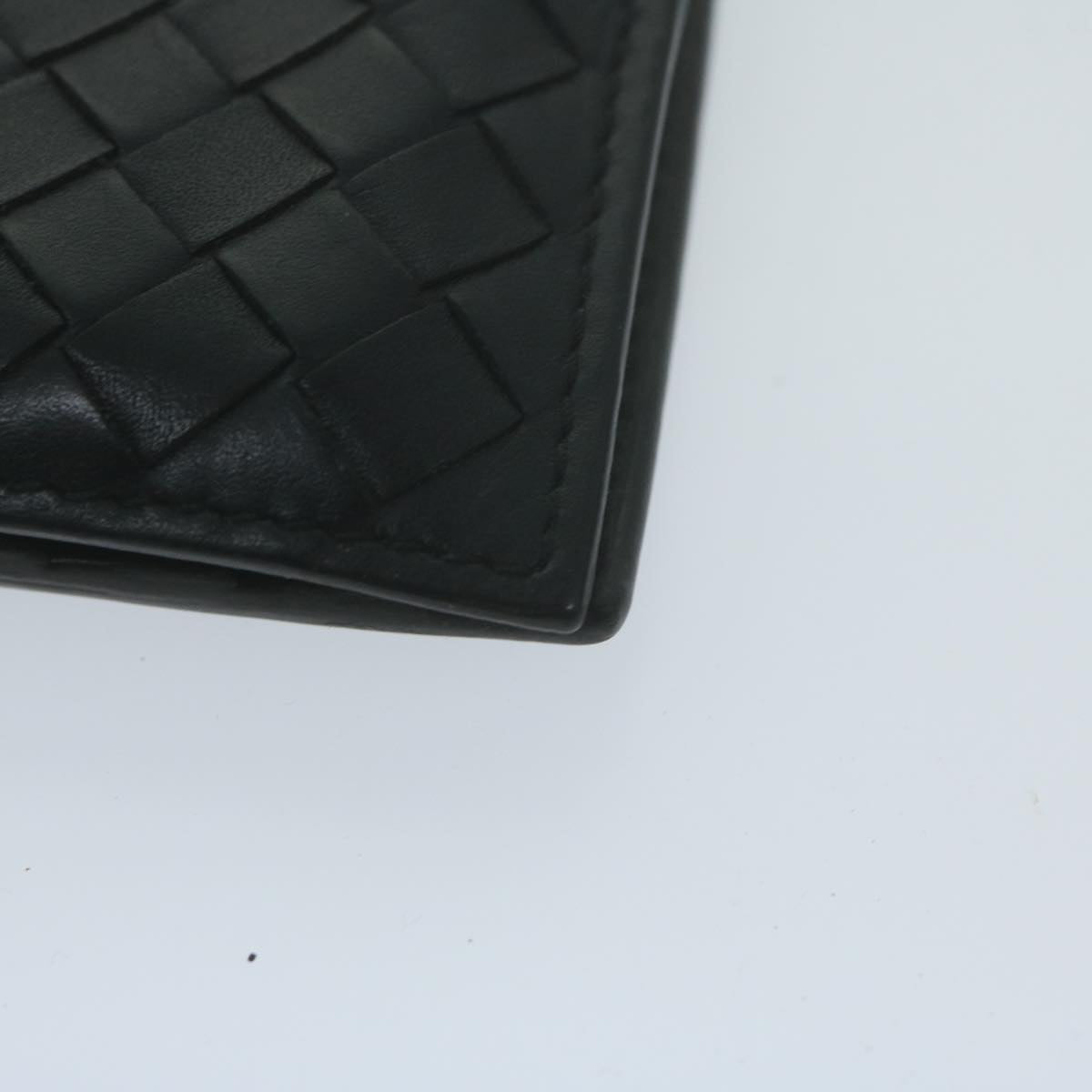 BOTTEGA VENETA INTRECCIATO Card Case Leather Black Auth yk10559