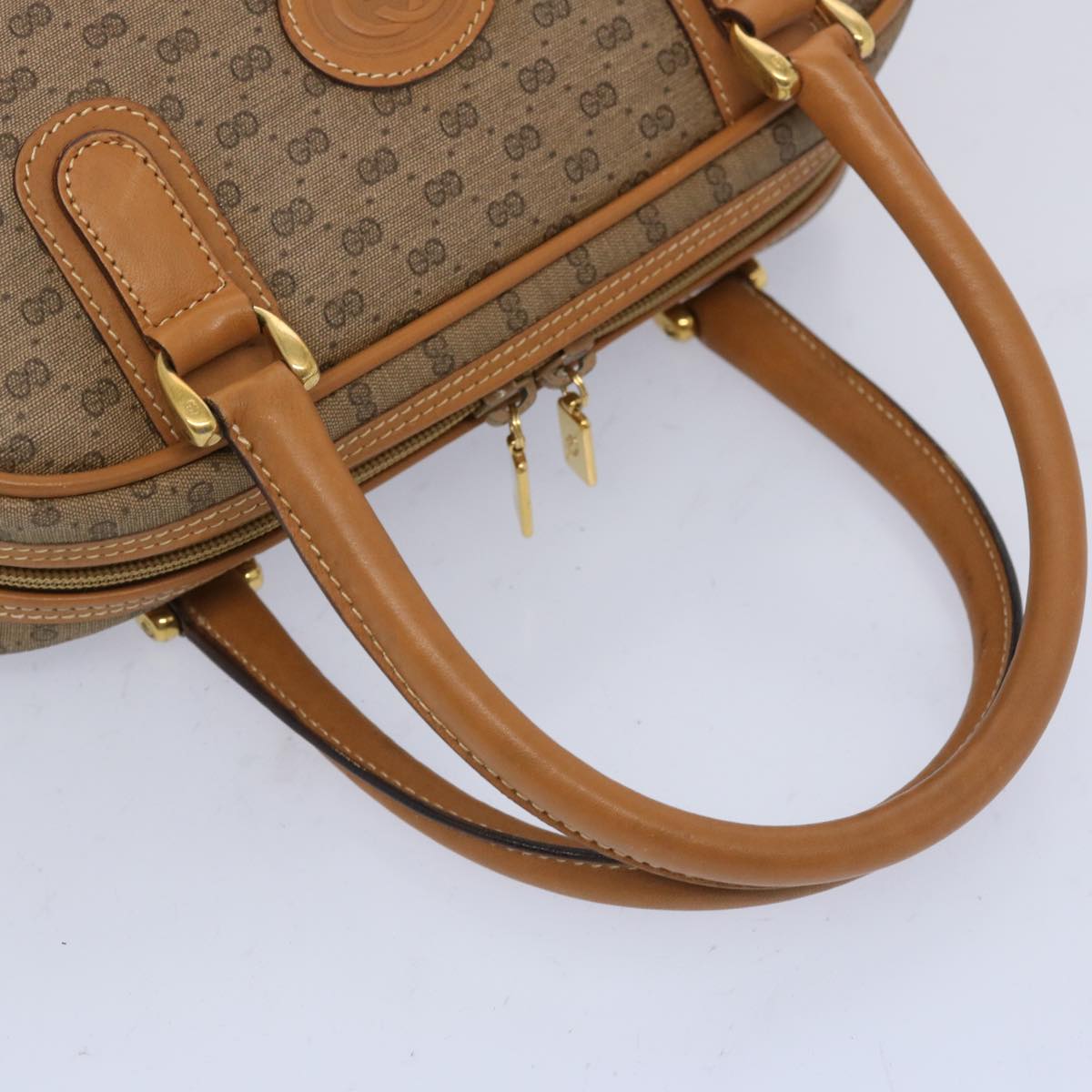 GUCCI Micro GG Supreme Hand Bag PVC Leather Beige 000 39 0030 Auth yk10563