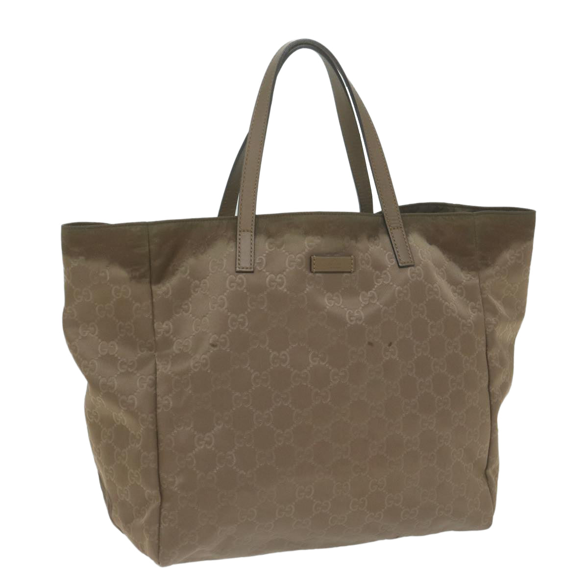 GUCCI GG Canvas Tote Bag Nylon Brown Auth yk10566