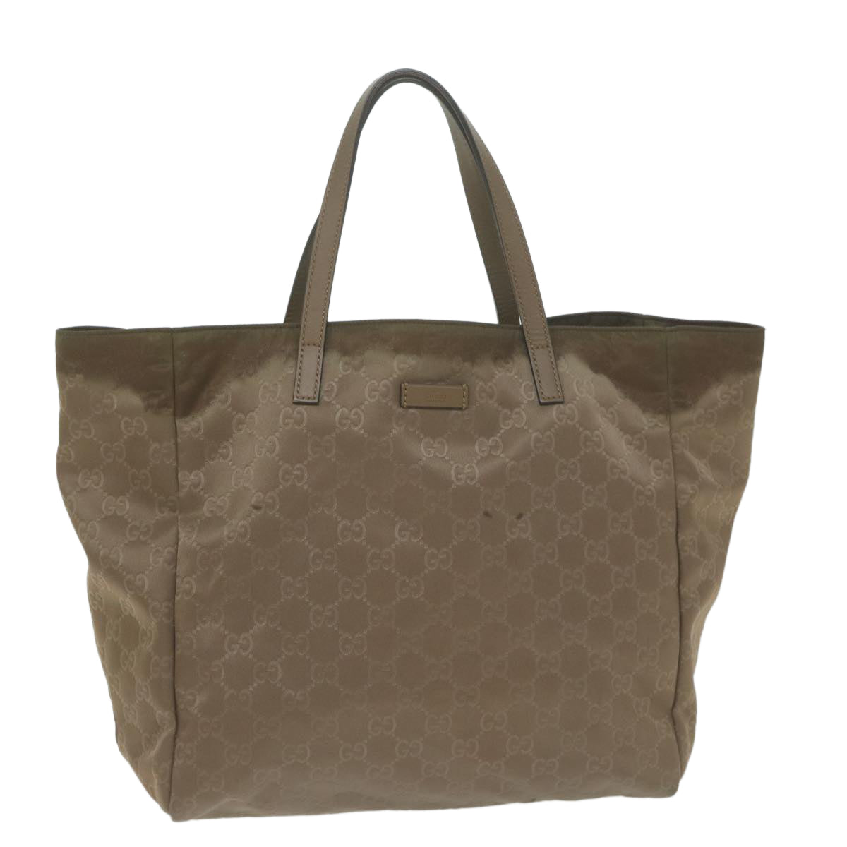 GUCCI GG Canvas Tote Bag Nylon Brown Auth yk10566