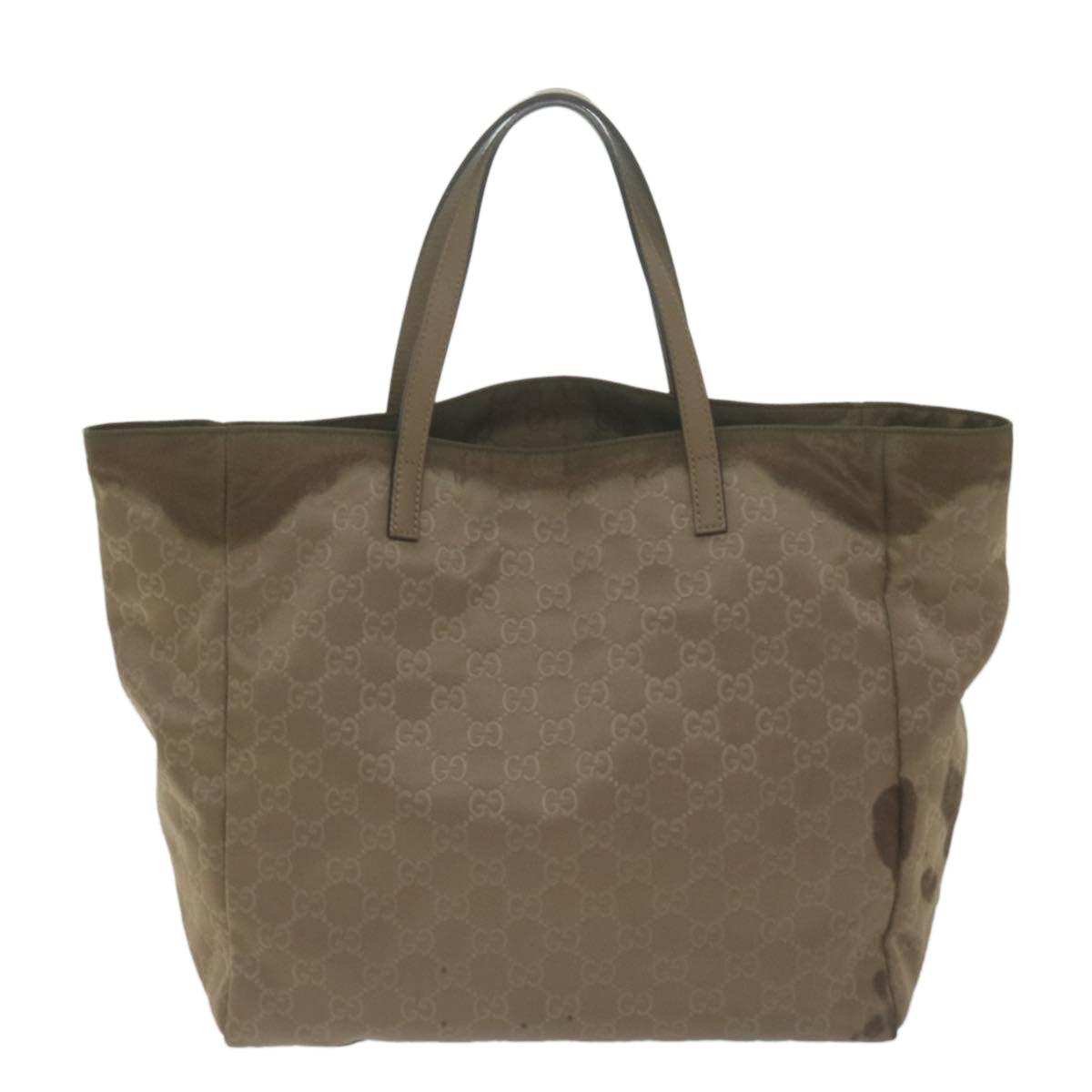 GUCCI GG Canvas Tote Bag Nylon Brown Auth yk10566