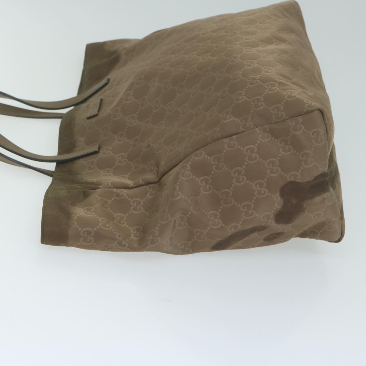 GUCCI GG Canvas Tote Bag Nylon Brown Auth yk10566