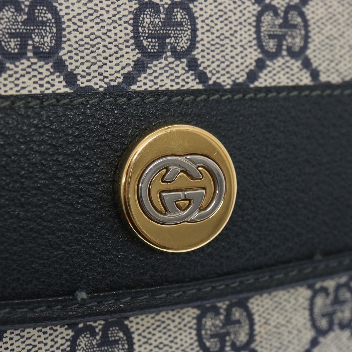 GUCCI GG Supreme Shoulder Bag PVC Navy 001 084 Auth yk10631