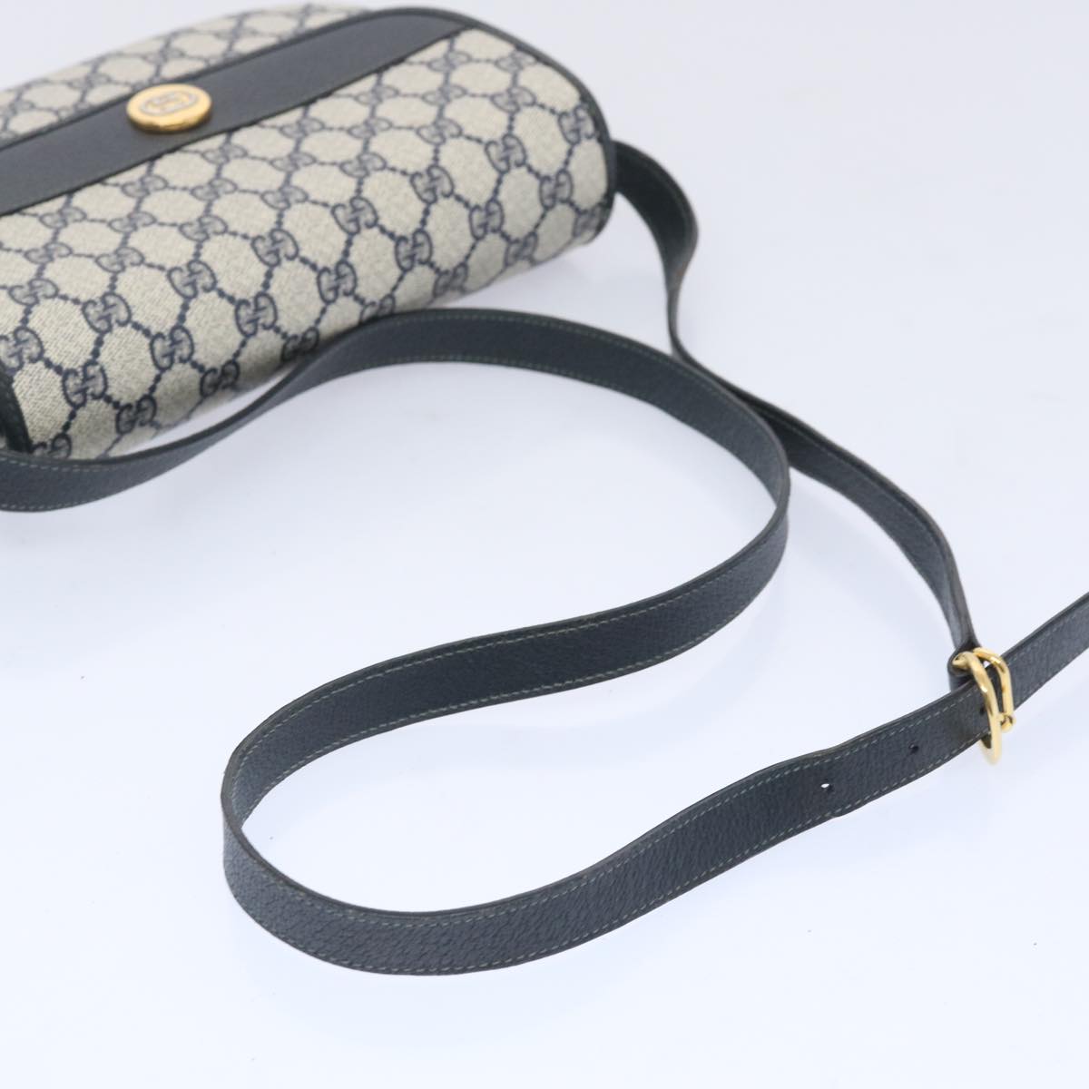 GUCCI GG Supreme Shoulder Bag PVC Navy 001 084 Auth yk10631