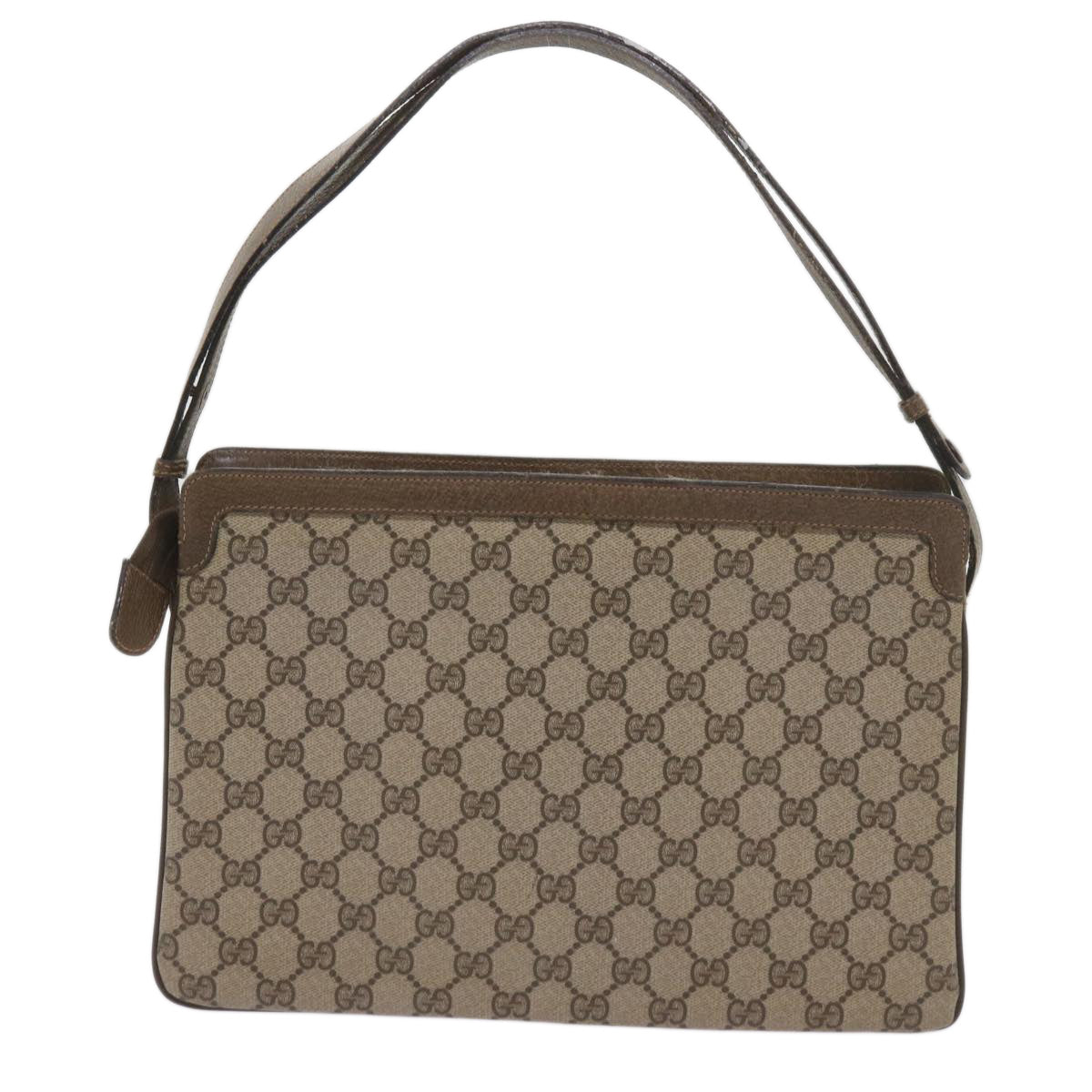 GUCCI GG Supreme Web Sherry Line Shoulder Bag PVC Beige 14 02 013 Auth yk10641