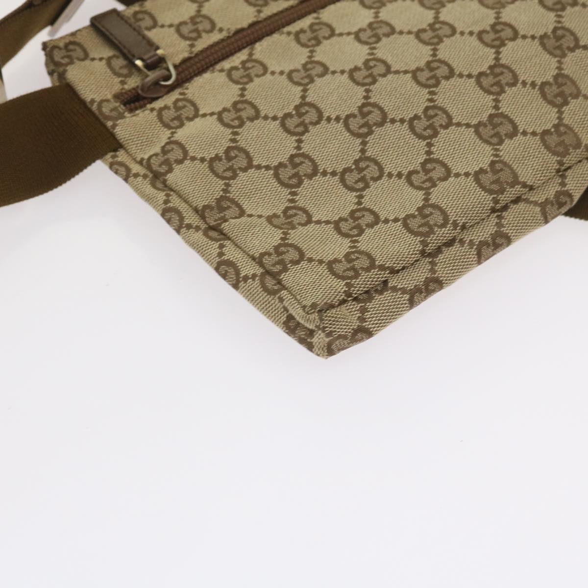 GUCCI GG Canvas Waist bag Beige 28566 Auth yk10651