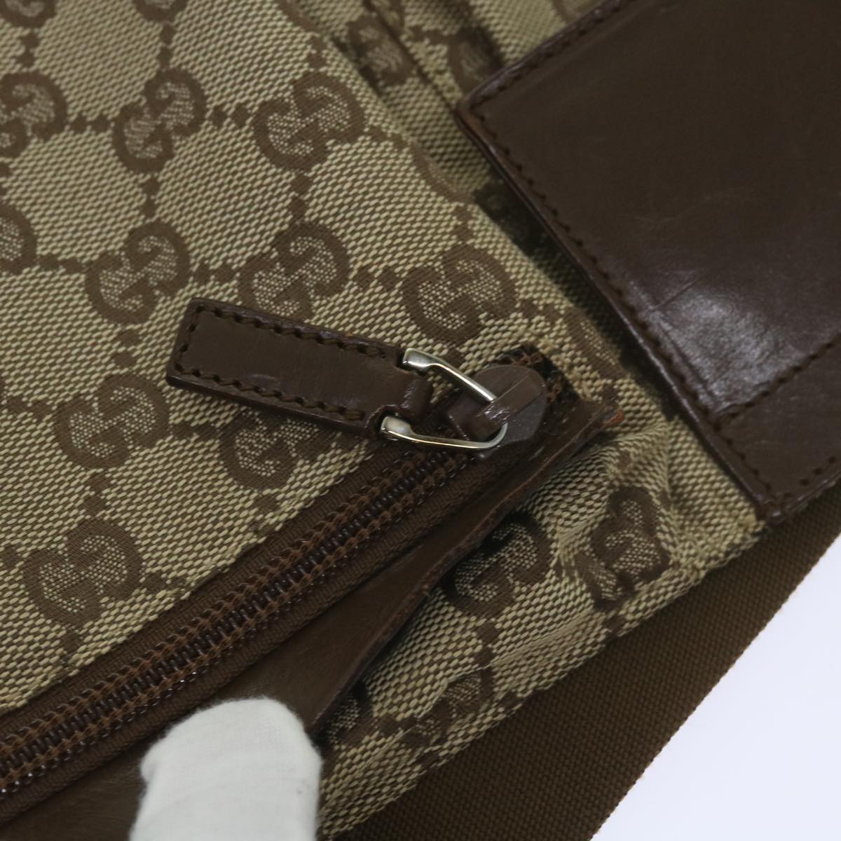 GUCCI GG Canvas Waist bag Beige 28566 Auth yk10651