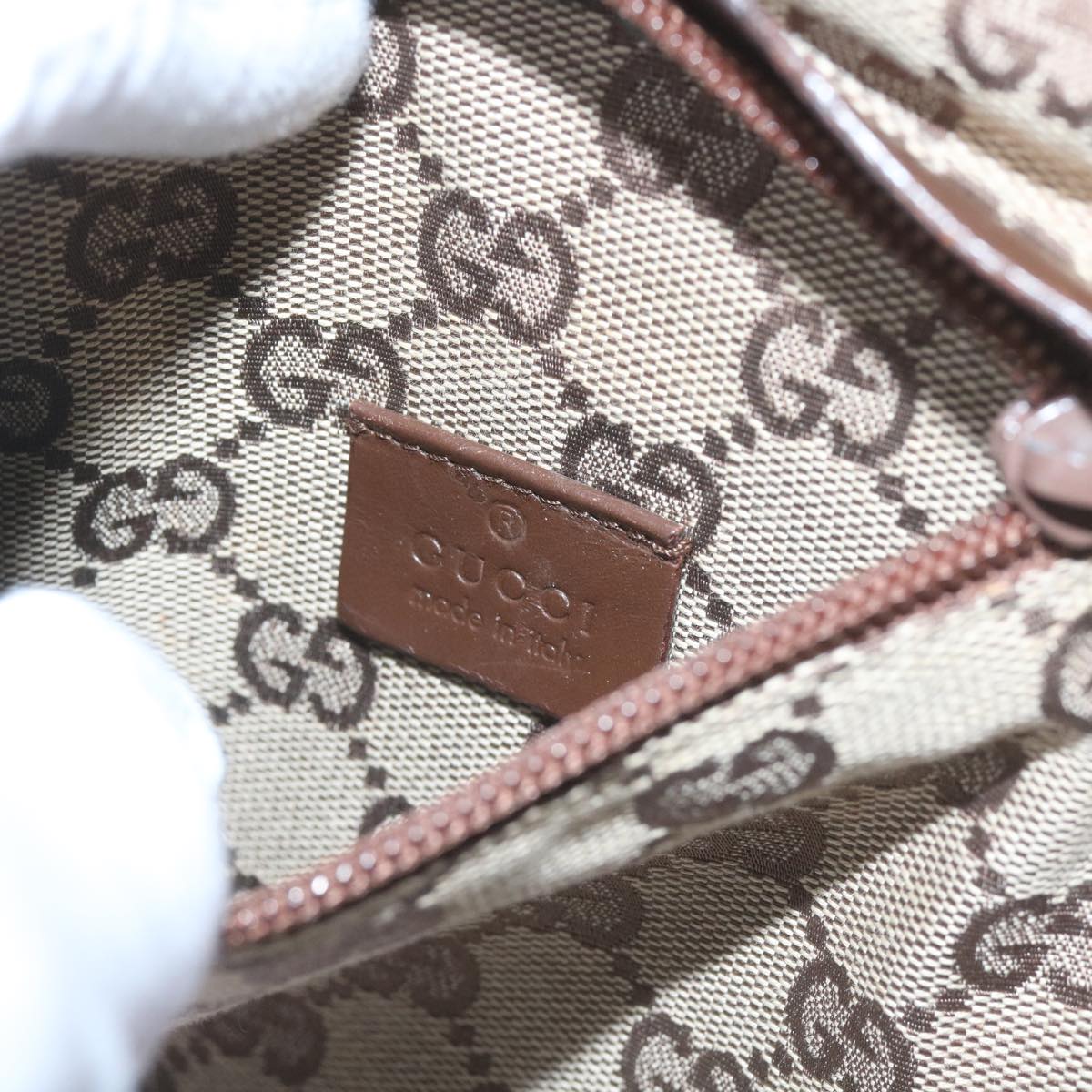 GUCCI GG Canvas Waist bag Beige 28566 Auth yk10651