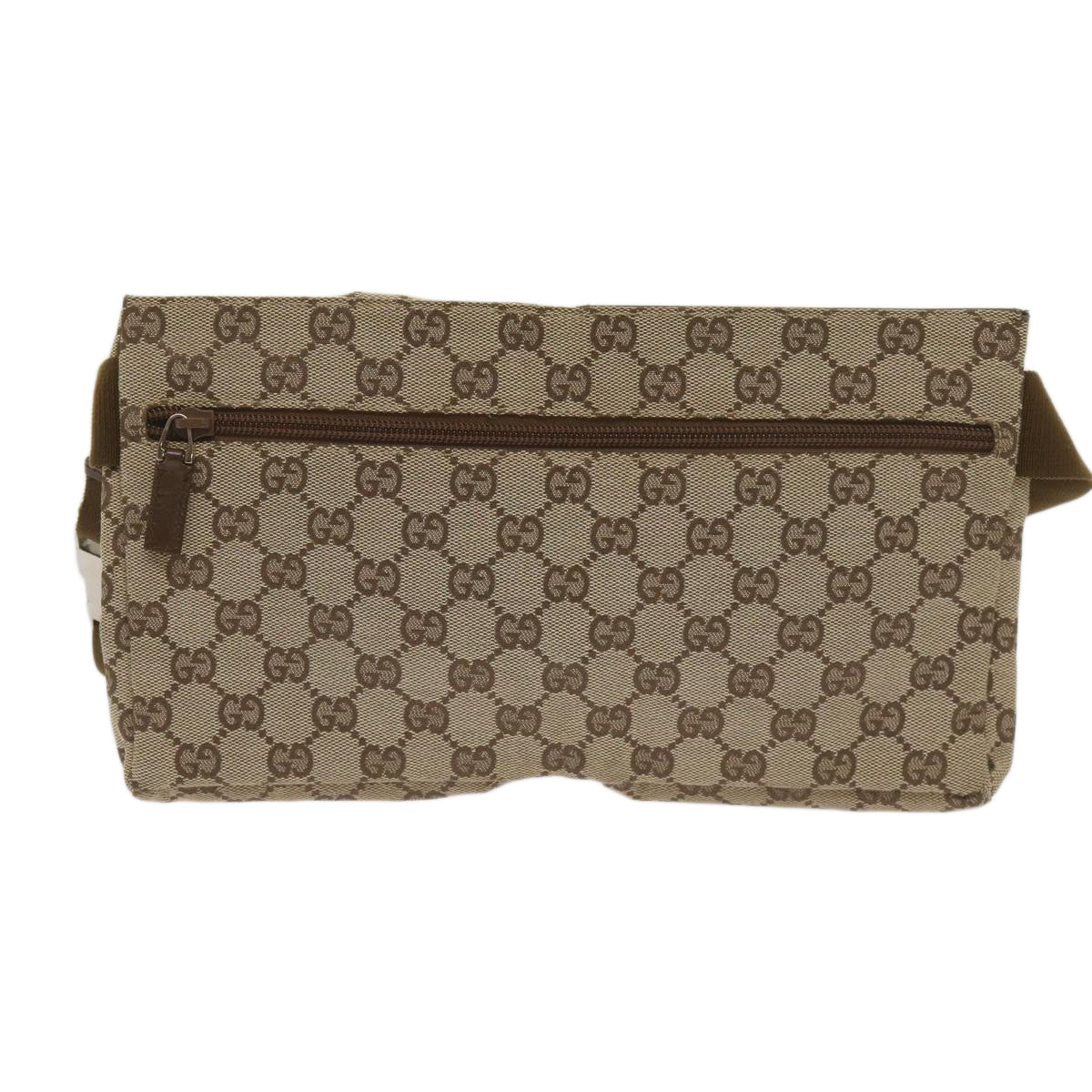 GUCCI GG Canvas Waist bag Beige 28566 Auth yk10651