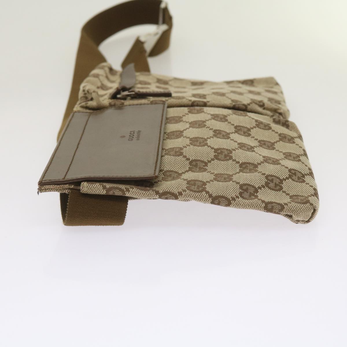 GUCCI GG Canvas Waist bag Beige 28566 Auth yk10651