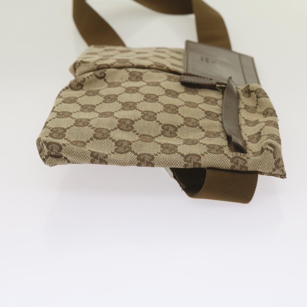 GUCCI GG Canvas Waist bag Beige 28566 Auth yk10651