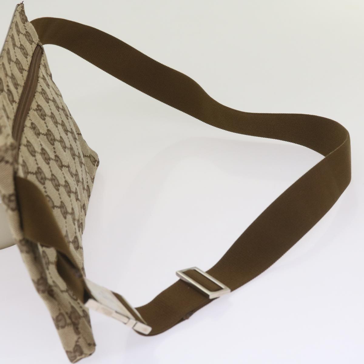 GUCCI GG Canvas Waist bag Beige 28566 Auth yk10651