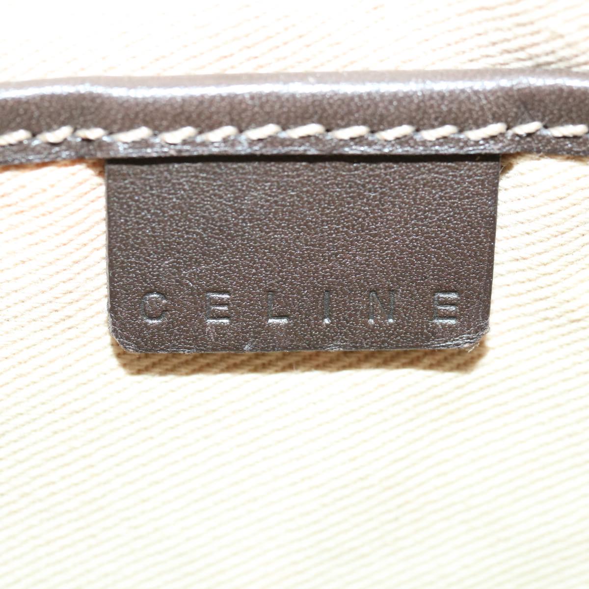 CELINE Macadam Canvas Accessory Pouch Beige Auth yk10695