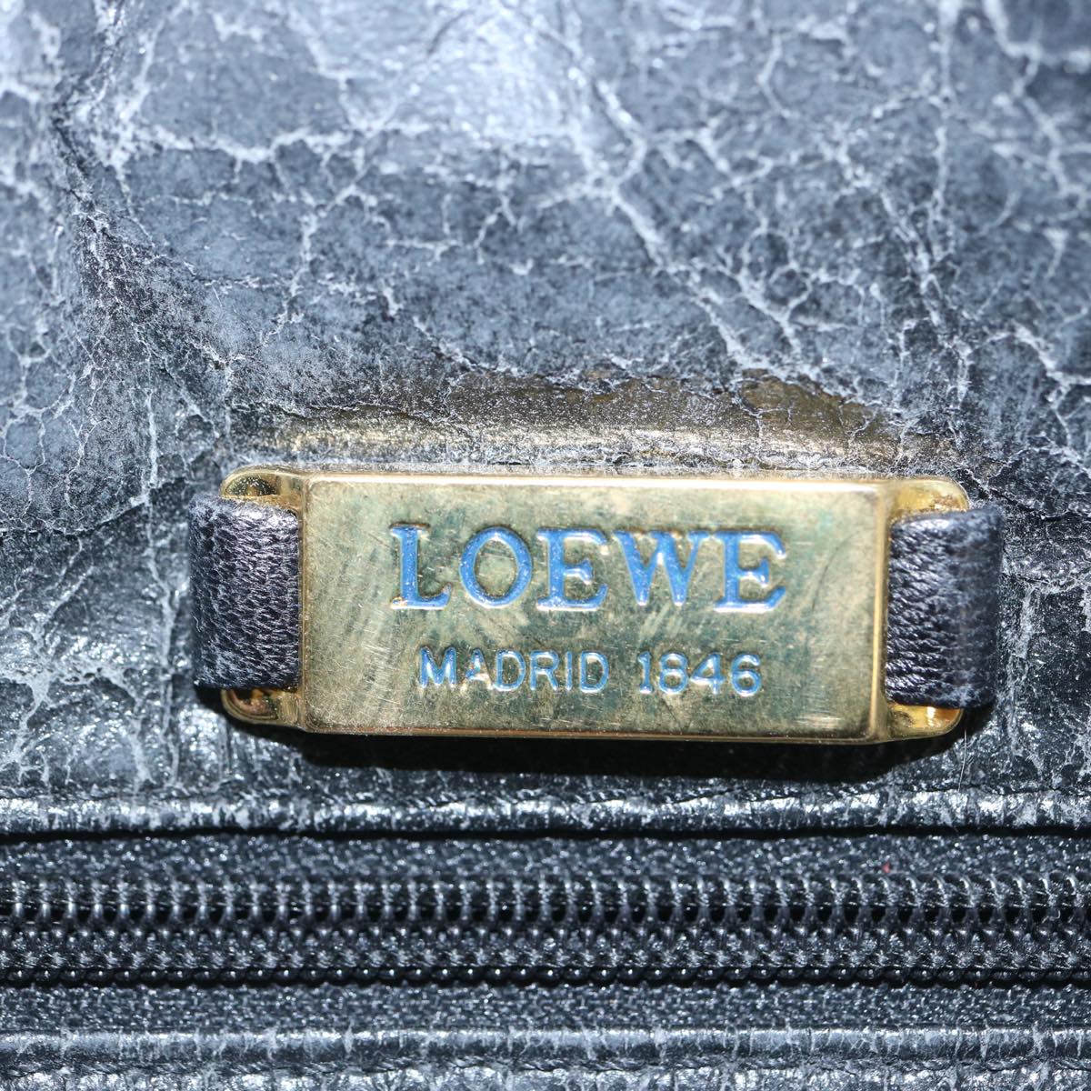 LOEWE Anagram Shoulder Bag Leather Purple Auth yk10703