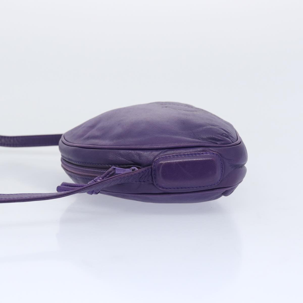 LOEWE Anagram Shoulder Bag Leather Purple Auth yk10703