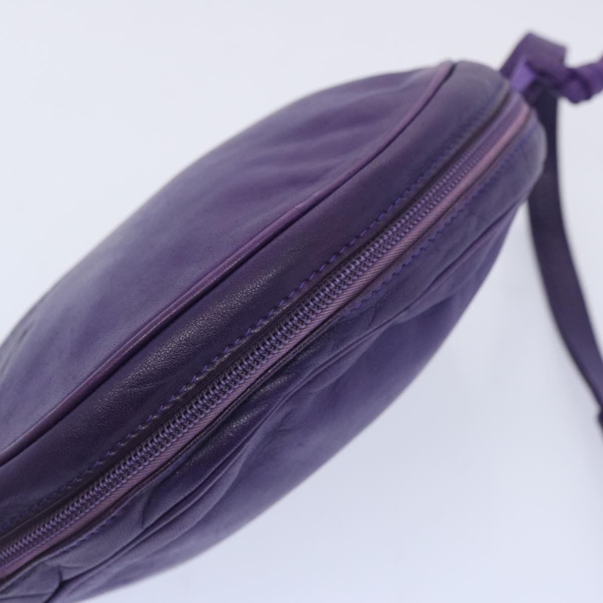 LOEWE Anagram Shoulder Bag Leather Purple Auth yk10703