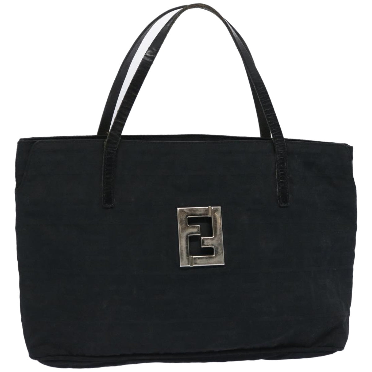 FENDI Zucca Canvas Hand Bag Black Auth yk10704