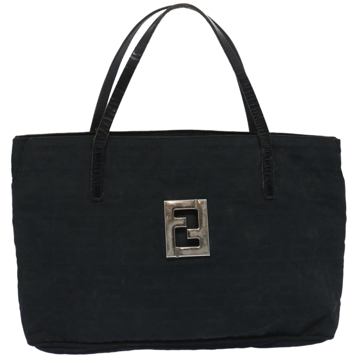 FENDI Zucca Canvas Hand Bag Black Auth yk10704