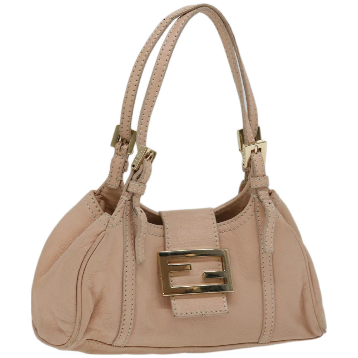 FENDI Hand Bag Leather Pink Auth yk10711