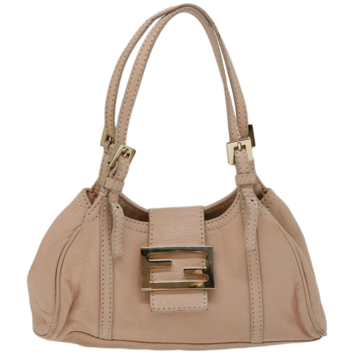 FENDI Hand Bag Leather Pink Auth yk10711