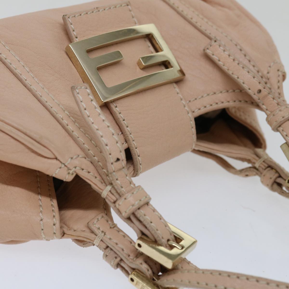 FENDI Hand Bag Leather Pink Auth yk10711