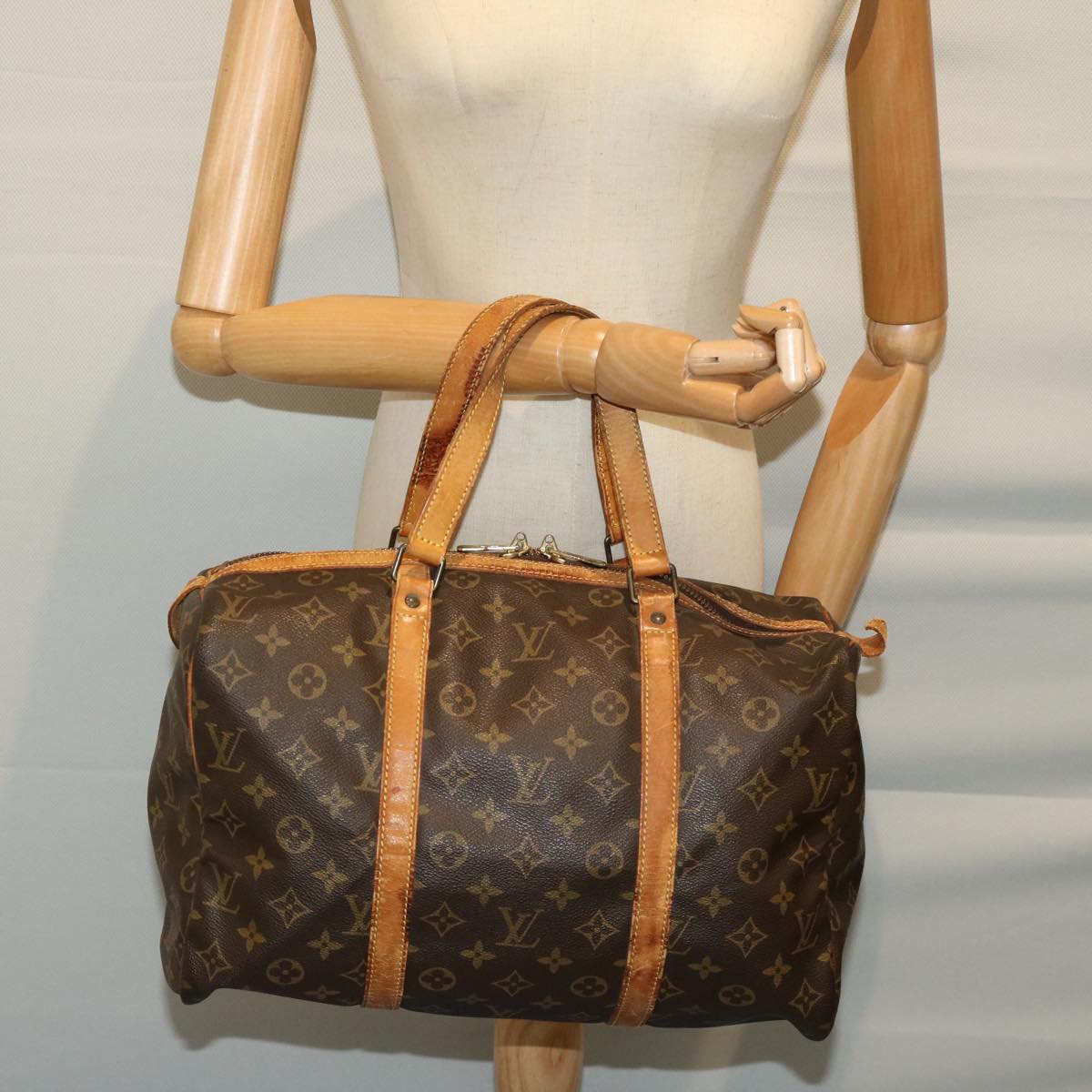 LOUIS VUITTON Monogram Sac Souple 35 Boston Bag M41626 LV Auth yk10717