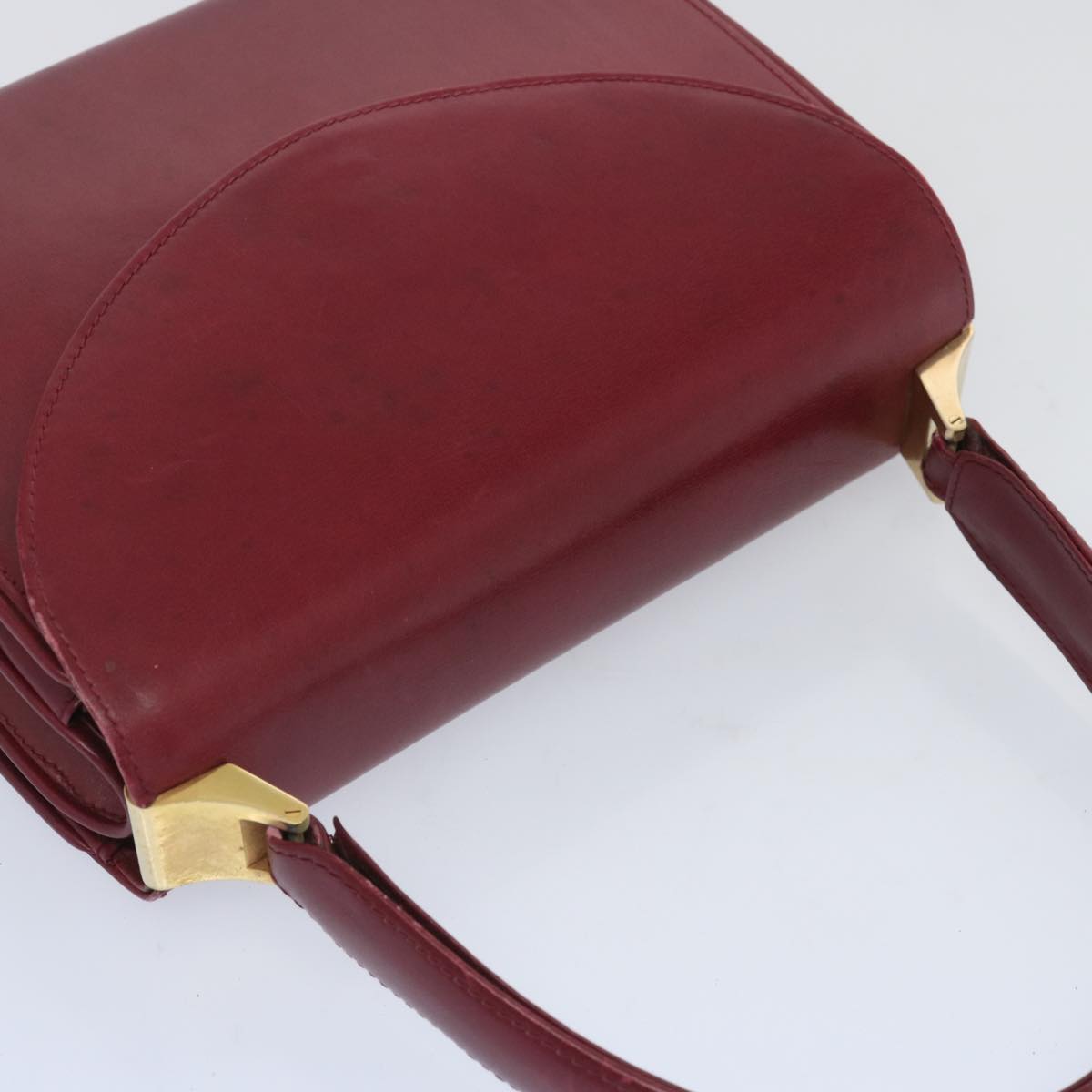 GUCCI Hand Bag Leather Red 001 3444 1638 Auth yk10723