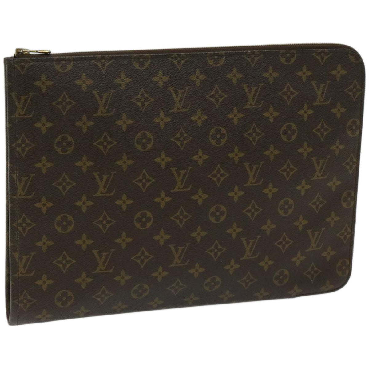 LOUIS VUITTON Monogram Poche Document Briefcase M53400 LV Auth yk10753